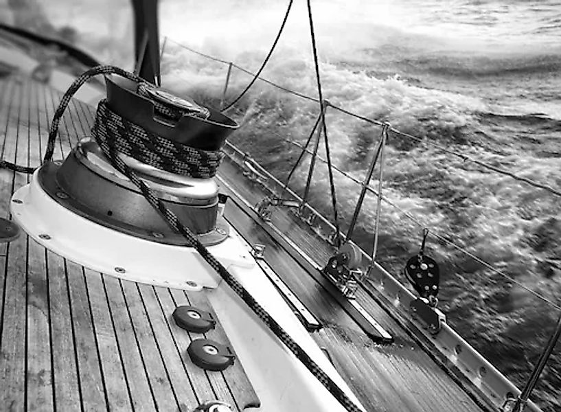 Papermoon Fototapete »Boot schwarz & weiß« günstig online kaufen