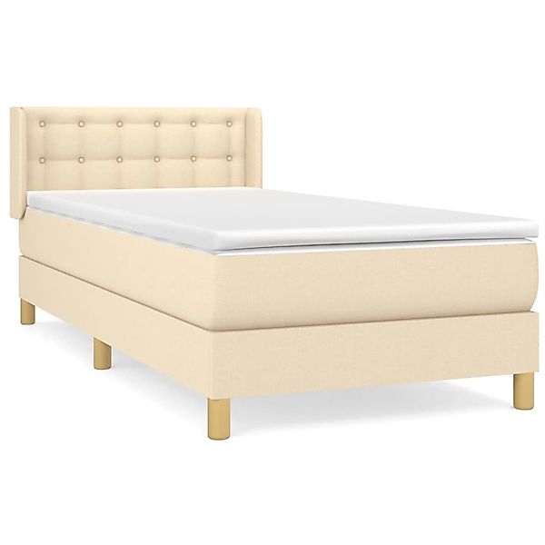 vidaXL Boxspringbett mit Matratze Creme 90x190 cm Stoff 3130558 günstig online kaufen