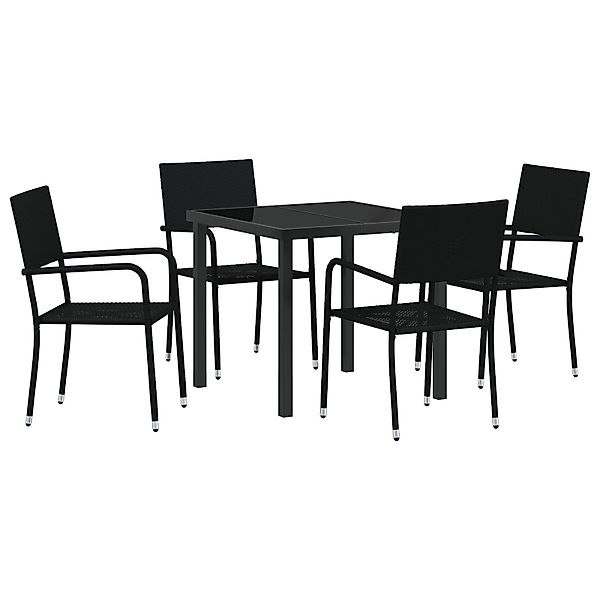 vidaXL Gartenstuhl 5-teiliges Garten Essset Schwarz günstig online kaufen