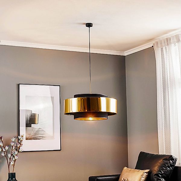 Hängeleuchte Calisto, schwarz/gold Ø 50 cm 1-flammig günstig online kaufen
