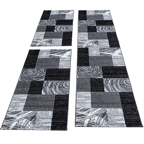 Carpettex Kurzflor-Bettumrandung Abstrakt Kariert Design, Höhe günstig online kaufen