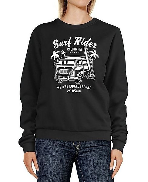 Neverless Sweatshirt Sweatshirt Damen Aufdruck Bus Surf Rider California Su günstig online kaufen