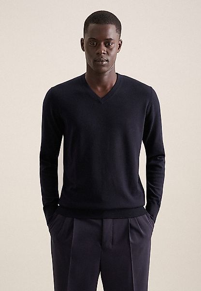 seidensticker Strickpullover Schwarze Rose 1/1 V-Neck Uni günstig online kaufen