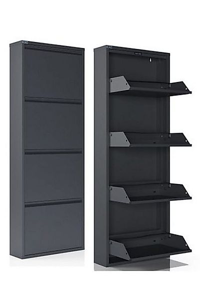 Kaufexpress GmbH Schuhschrank Schuhregal Metall 2–5 Klappen – schmal, monti günstig online kaufen