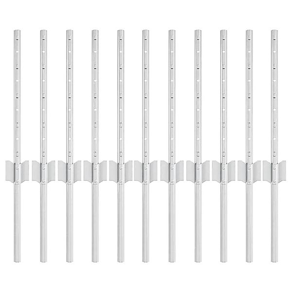 vidaXL Zaunpfosten 11 Stk Silber 40 cm Stahl 42006291 günstig online kaufen
