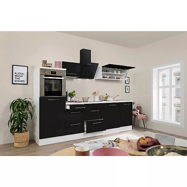 Respekta Küchenblock Premium schwarz hochglänzend B/H/T: ca. 280x200x60 cm günstig online kaufen