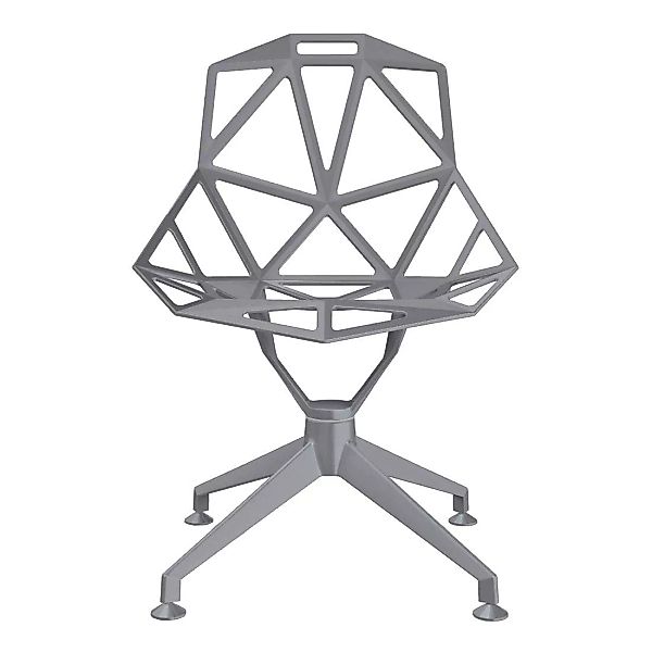 Magis - Chair One 4Star Drehstuhl Vierfußgestell - grau/BxHxT 51x84x51cm/Ti günstig online kaufen