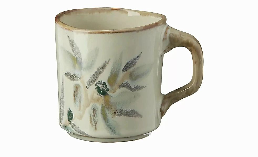 HOME STORY Tasse Olive   ¦ creme ¦ Steinzeug/Steingut ¦ Maße (cm): H: 10  Ø günstig online kaufen