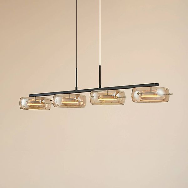 Lucande LED-Hängeleuchte Martis, amber, 4-flg., dimmbar günstig online kaufen