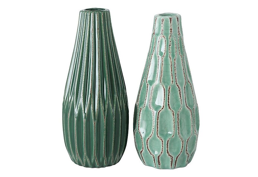 BOLTZE Dekovase 2er-Set Vase Lenja, grün günstig online kaufen