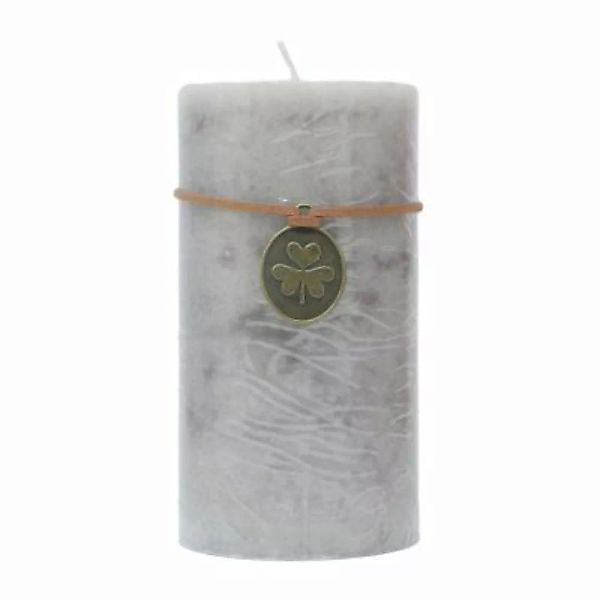 B & S Trendkerze Ø 7 cm marmoriert lange Brenndauer grau günstig online kaufen