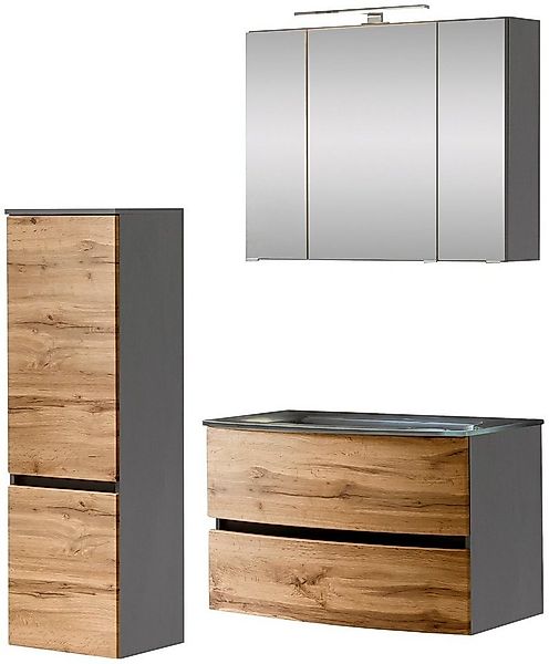 welltime Badezimmer-Set Kaunas, (Set, 3-St), bestehend aus Waschtisch-Set m günstig online kaufen