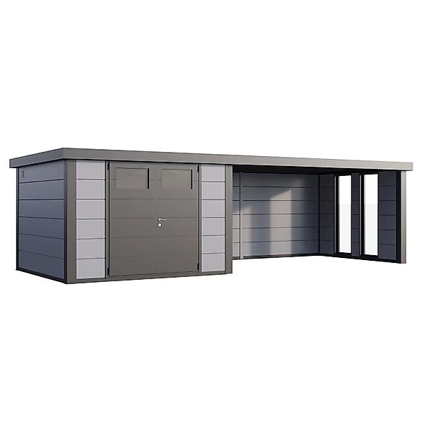 Gerätehaus Classico 3030 Lounge XL Rechts mit Fenster 762 x 238 cm Hellgrau günstig online kaufen