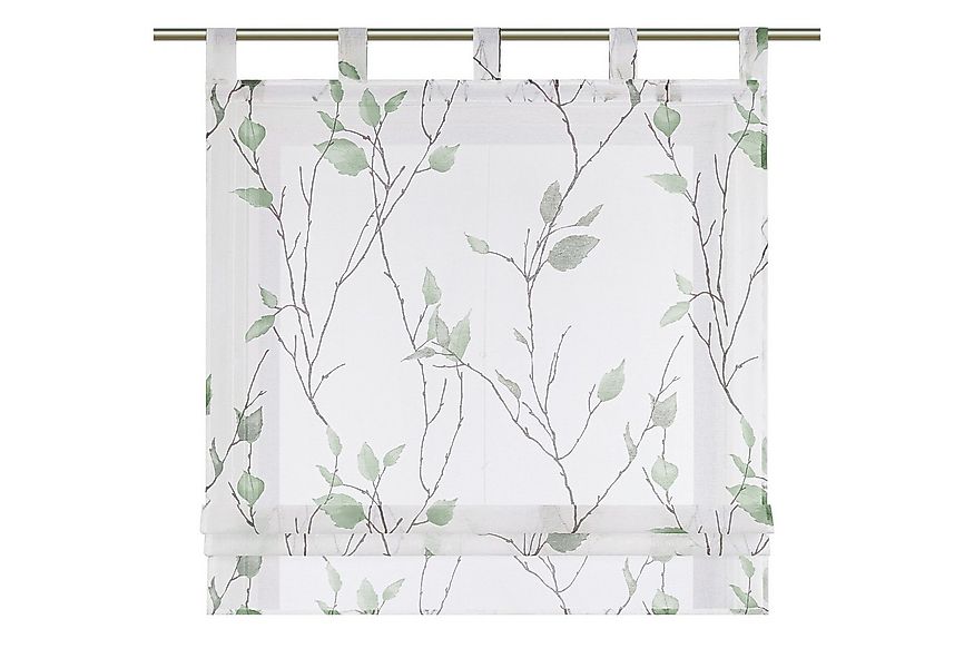 Joyswahl Raffrollo, mit Schlaufen, ohne bohren, mit Zweig und Blattmotiven günstig online kaufen