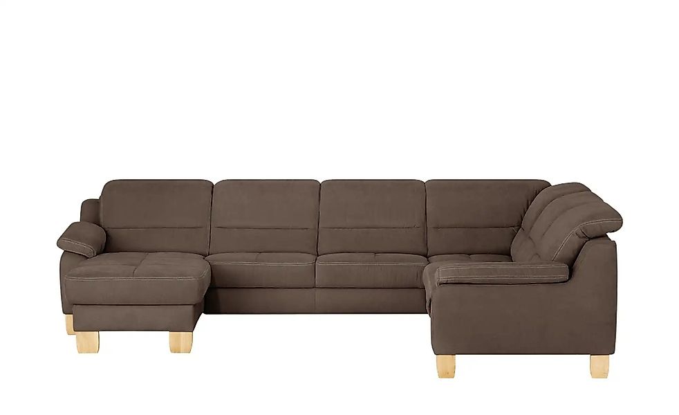 meinSofa Wohnlandschaft aus Mikrofaser Hanna ¦ braun ¦ Maße (cm): B: 322 H: günstig online kaufen