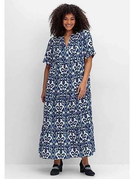 Sheego Sommerkleid Große Größen mit Ornamentdruck und Stufenrock günstig online kaufen
