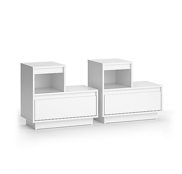 Vicco Nachtschrank Tina, Weiß, 59.4 x 53.2 cm 2er Set günstig online kaufen