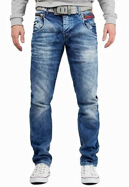 Cipo & Baxx Slim-fit-Jeans Herren Hose BA-CD394 W34/L32 (1-tlg) mit roten Z günstig online kaufen