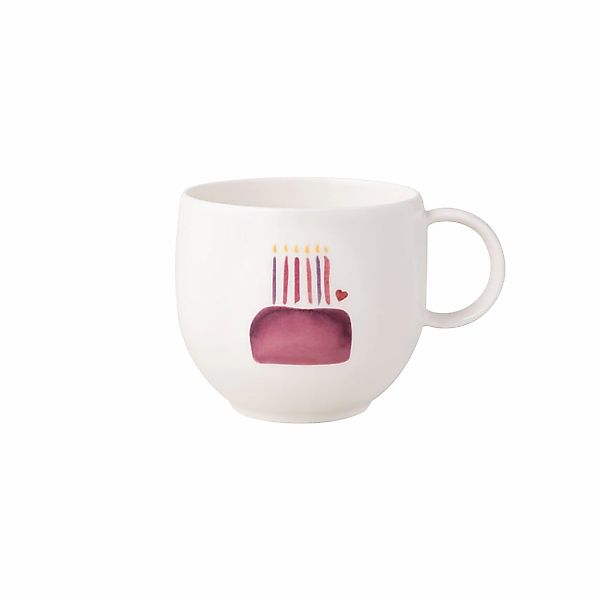 Villeroy & Boch Becher "Henkelbecher Happy Birthday With Love 290 ml weiß-r günstig online kaufen