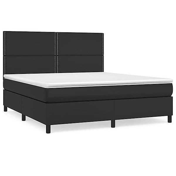 vidaXL Boxspringbett, Boxbett mit Matratze Schwarz 180x200 cm Kunstleder günstig online kaufen