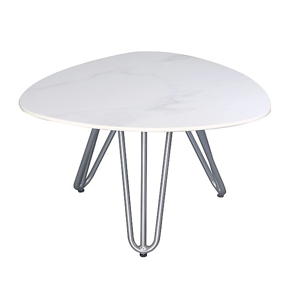 Garden Pleasure Gartentisch Silena Oval Weiß-Grau 68 cm x 68 cm günstig online kaufen