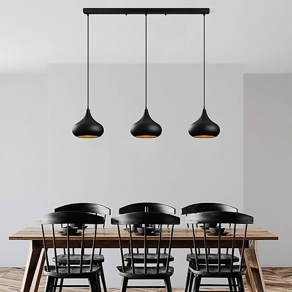 Hängeleuchte Muba, schwarz, Länge 120 cm, Metall günstig online kaufen