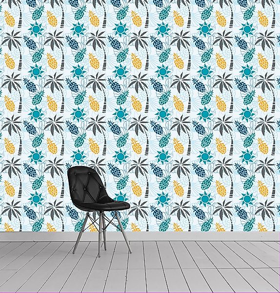 queence Vinyltapete »Tiegan«, bedruckt-tropisch, 90x250cm, selbstklebend, k günstig online kaufen