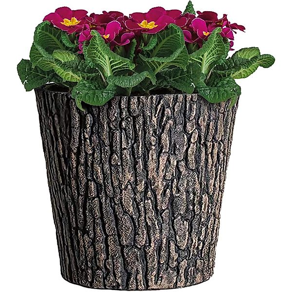 PROREGAL Blumentopf Holzoptik Ø 30cm Braun mit Holzoptik im Rustikalen Desi günstig online kaufen