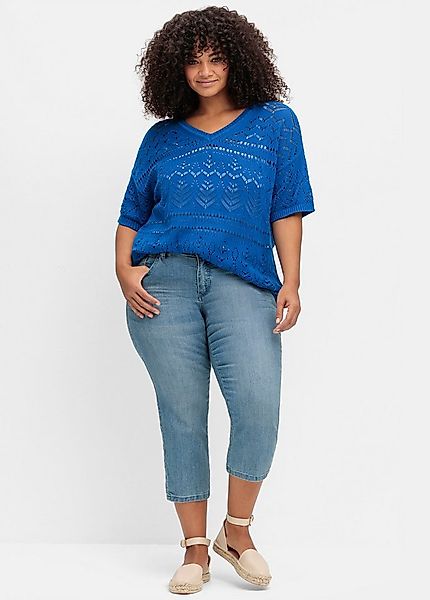 Sheego Strickpullover Pullover . im Ajourstrick, in Oversize-Form günstig online kaufen