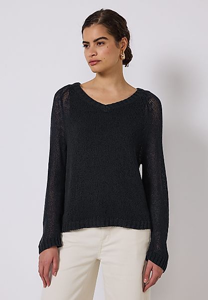 STREET ONE STUDIO V-Ausschnitt-Pullover mit grober günstig online kaufen