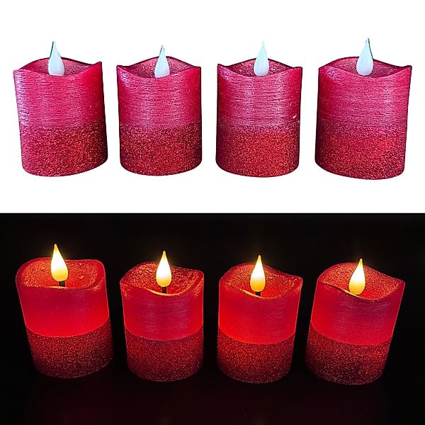 Online-Fuchs LED-Kerze 4 Votivkerzen, Teelichter XL günstig online kaufen