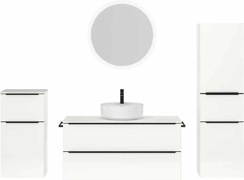nobilia Badmöbel-Set "Alvene", (4 St., vormontiert, mit Soft-Close), Hochgl günstig online kaufen