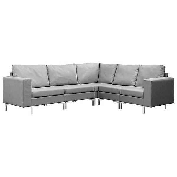 vidaXL Sofa 5-tlg. Sofagarnitur Stoff Hellgrau günstig online kaufen