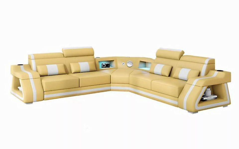 Xlmoebel Ecksofa Luxuriöses Design Ecksofa in L-Form aus Leder in Beige - E günstig online kaufen