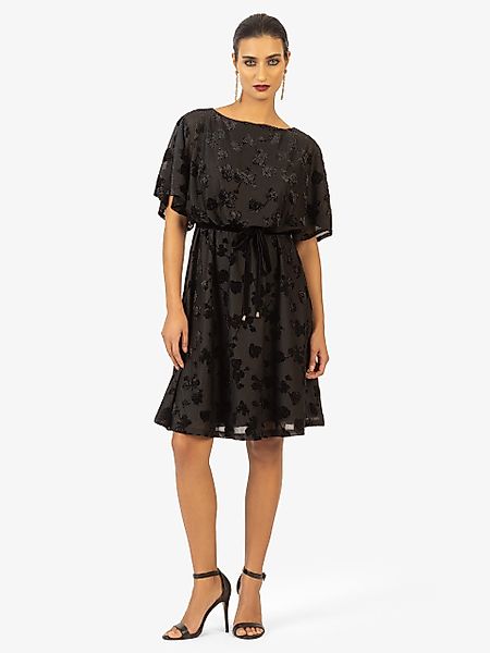 Kraimod Cocktailkleid mit Flockprint und Bindegürtel günstig online kaufen