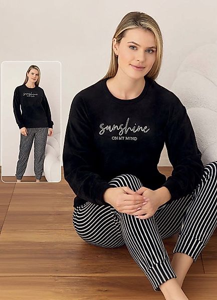 fashionshowcase Pyjama Damen Velours Schlafanzug Soft günstig online kaufen