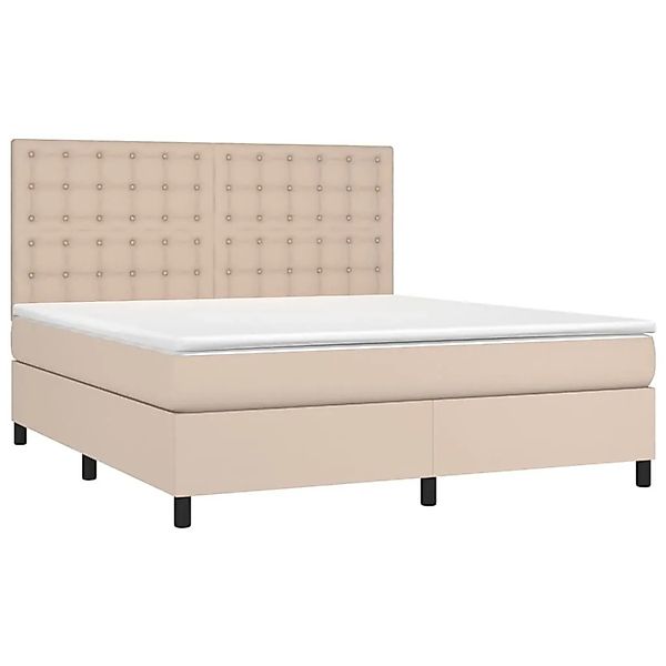 vidaXL Boxspringbett Matratze Cappuccino-Braun 160x200 cm Kunstleder 314285 günstig online kaufen