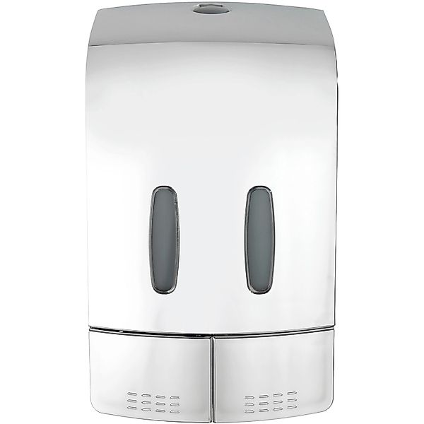 Wenko Desinfektionsmittel- und Seifenspender Tartas 2-Kammer Chrom günstig online kaufen