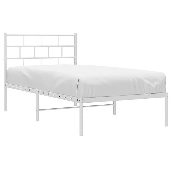 vidaXL Bettgestell mit Kopfteil Metall Weiß 90x190 cm 355700 günstig online kaufen