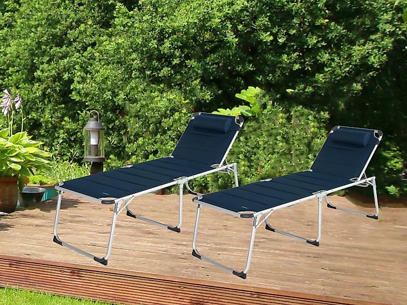 Setpoint Campingliege (2-St) ALU Dreibein-Liege Strand Garten Balkon klappb günstig online kaufen