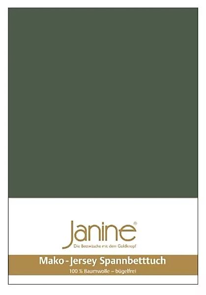 Janine Spanbetttuch Mako-Feinjersey 5007 olivgrün Größe:  200x200 cm günstig online kaufen