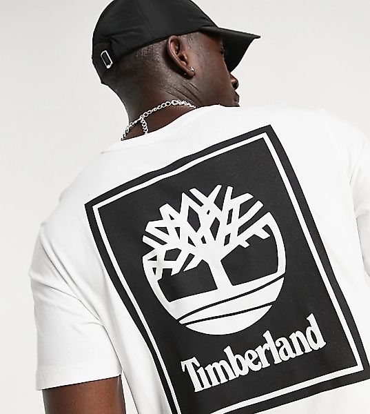 Timberland – Back Stack – T-Shirt in Weiß – exklusiv bei ASOS-Schwarz günstig online kaufen