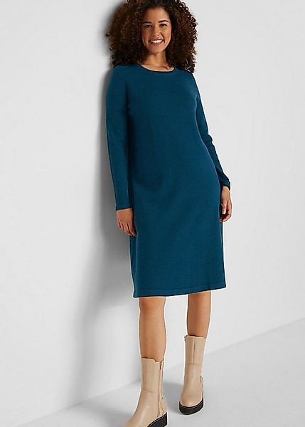 bonprix Strickkleid aus Baumwollmischung, figurumspielende Passform, unifar günstig online kaufen
