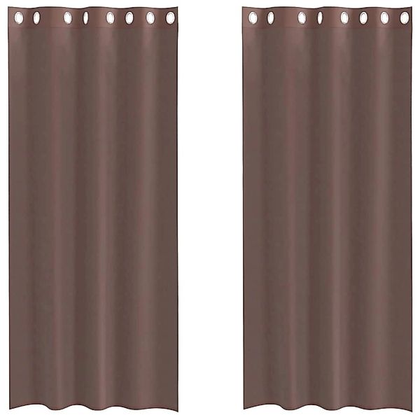 vidaXL Voile Vorhänge mit Ösen 2 Stk Braun 140x225 cm 4102067 günstig online kaufen