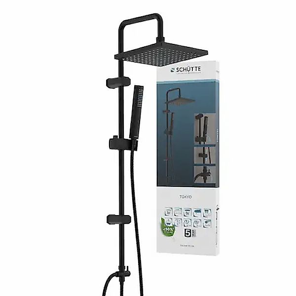 Schütte Duschsystem »TOKYO Überkopfbrause-Set, Schwarz matt«, (10 tlg.), ma günstig online kaufen