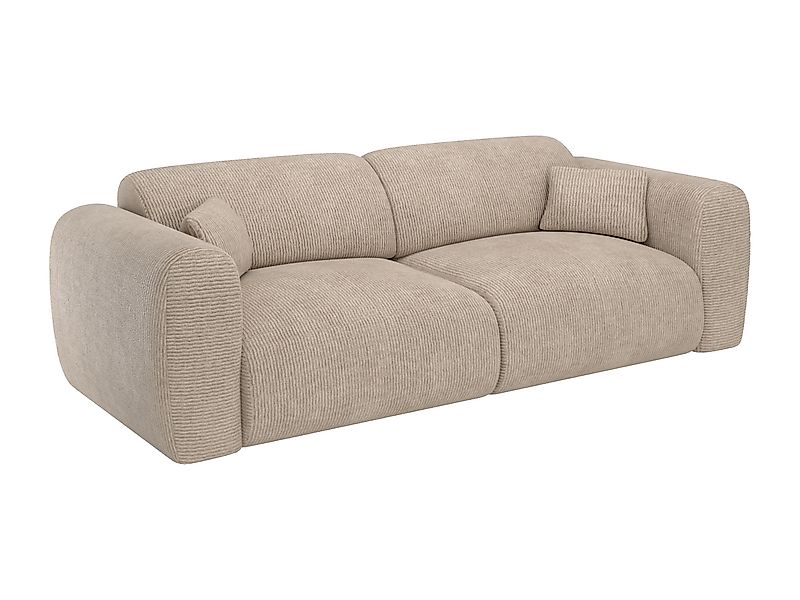Sofa mit Schlaffunktion 4-Sitzer - Strukturstoff - Beige - POGNI von Maison günstig online kaufen