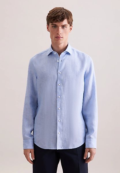 seidensticker Leinenhemd "Schwarze Rose" Shaped 1/1 Kentkragen Uni günstig online kaufen