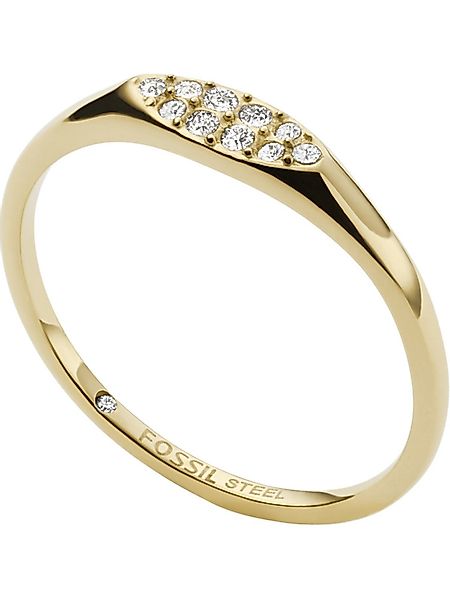 Fossil Fingerring Fossil Damen-Damenring Edelstahl Glasstein, günstig online kaufen