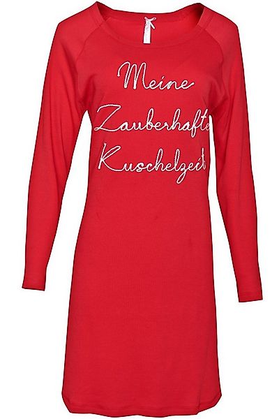 Louis & Louisa Schlafanzug Nachthemd Damen - KUSCHELZEIT - rot günstig online kaufen