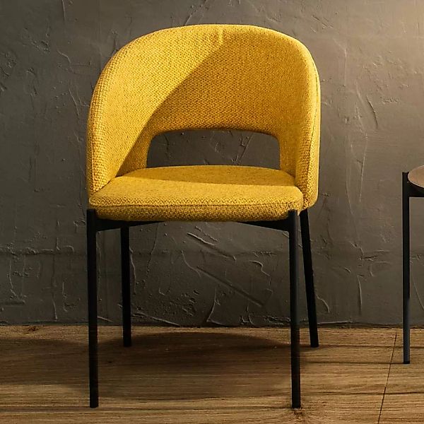 Esszimmerstühle in Gelb Armlehnen (2er Set) günstig online kaufen